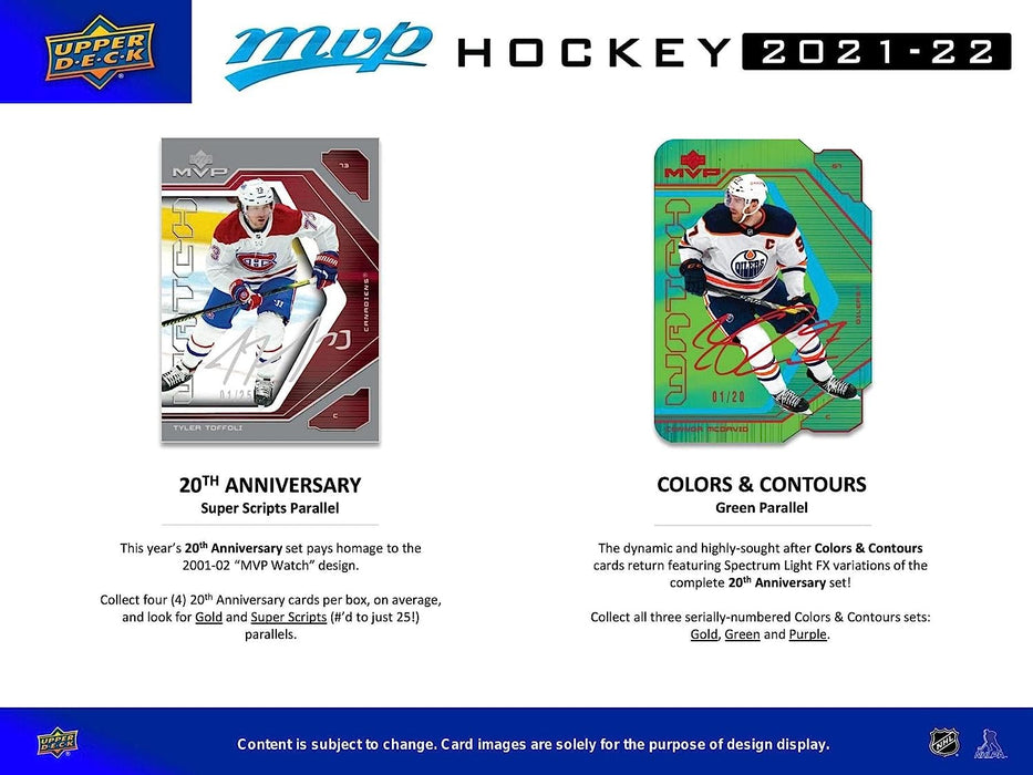 2021-22 Upper Deck MVP Hockey Hobby Box - 20 Packs [Card Game, 1+ Players]