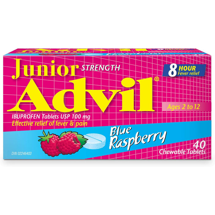 Advil Junior Strength Ibuprofen - Blue Raspberry - 40 Tablets [Healthcare]