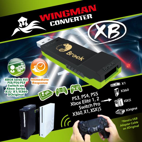 Brook Wingman Converter XB Support - Controller Adapter for PS3 / PS4 / PS5 / Xbox 360 / Xbox One / Xbox Series X/S / Switch Pro to Xbox [Cross-Platform Accessory]