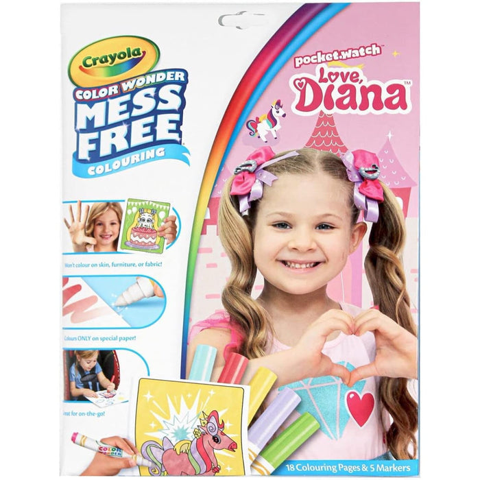 Crayola Colour Wonder Love Diana - Mess Free Colouring Pages with 5 Markers Included [Toys, Ages 3+]