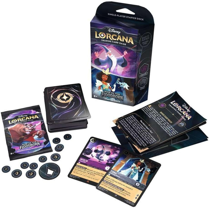 Disney Lorcana Trading Card Game: Rise of The Floodborn Starter Deck - Amethyst and Steel