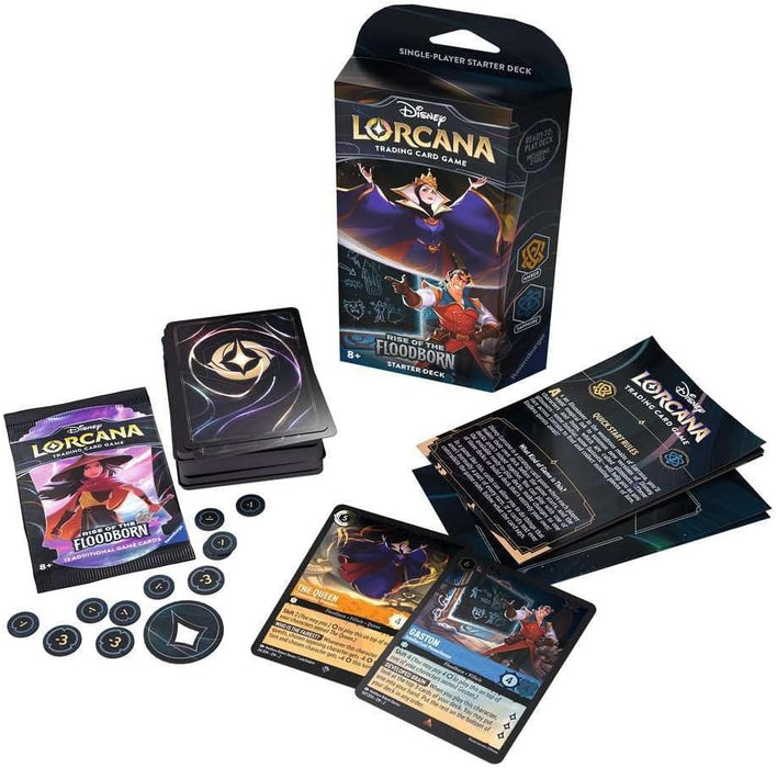 Disney Lorcana Trading Card Game: Rise of The Floodborn Starter Deck - Amethyst and Steel