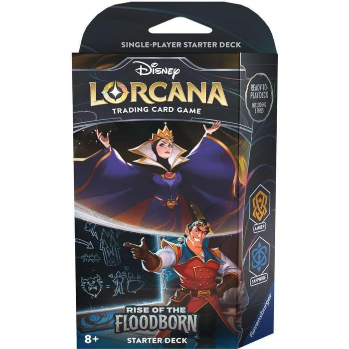Disney Lorcana Trading Card Game: Rise of The Floodborn Starter Deck - Amber and Sapphire