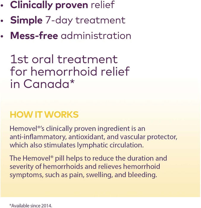 Hemovel Oral Treatment of Hemroids - 18 Tablets [Healthcare]