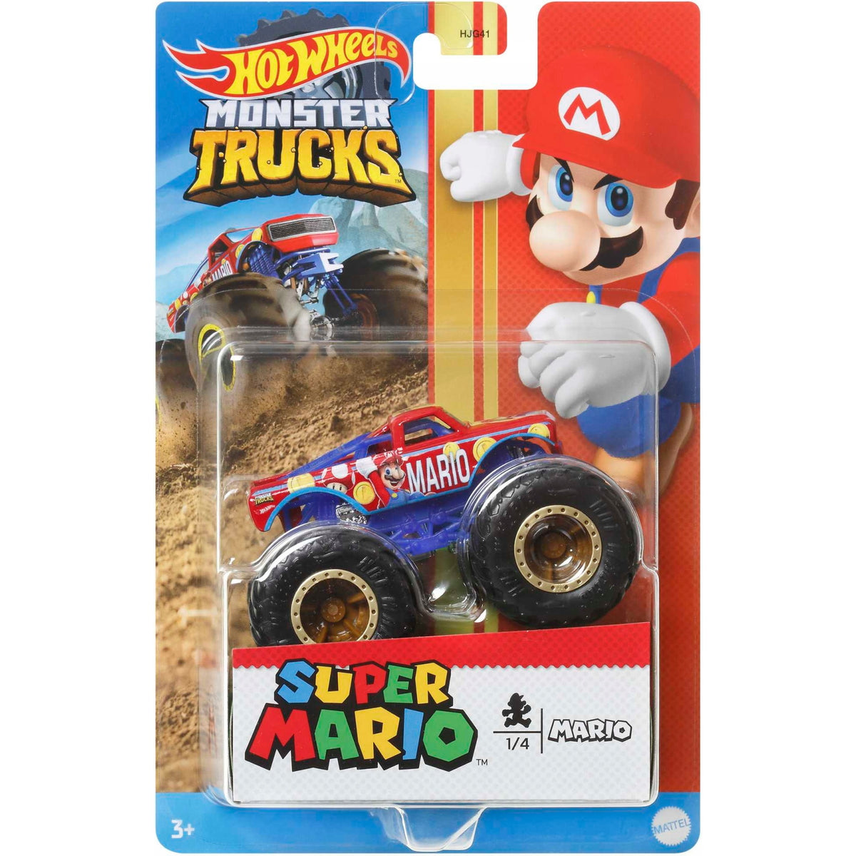 Hot Wheels Monster Trucks 1:64 Super Mario Themed Vehicle - Mario