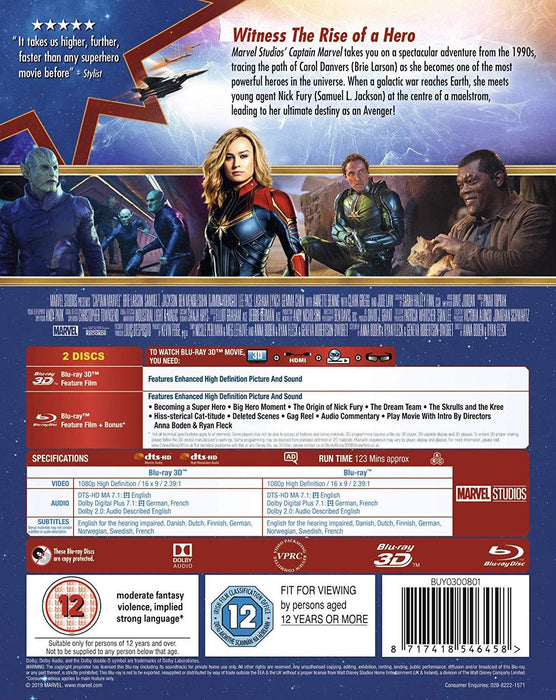 Marvel's Captain Marvel [3D + 2D Blu-ray]