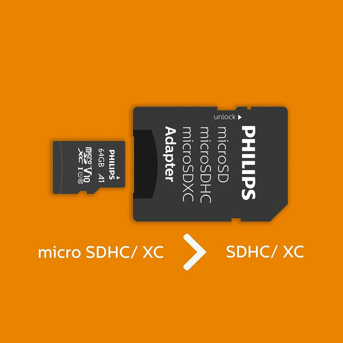 PHILIPS 32GB Micro SDHC UHS-1 U1 & V10 Class 10 Flash Memory Card with Adapter [Electronics]