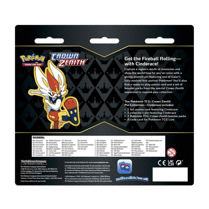 Pokemon TCG: Crown Zenith Pin Collection - Cinderace