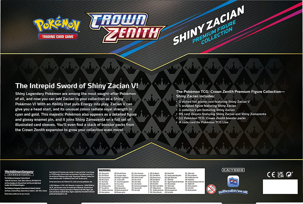 Pokemon TCG: Crown Zenith Premium Figure Collection - Shiny Zacian [Card Game, 2 Players]