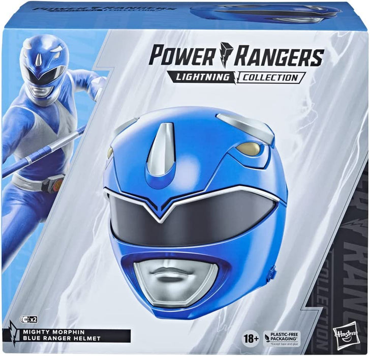 Power Rangers Lightning Collection Mighty Morphin Blue Ranger Premium Collector Helmet Full-Scale for Display, Roleplay, Cosplay [Toys, Ages 18+]