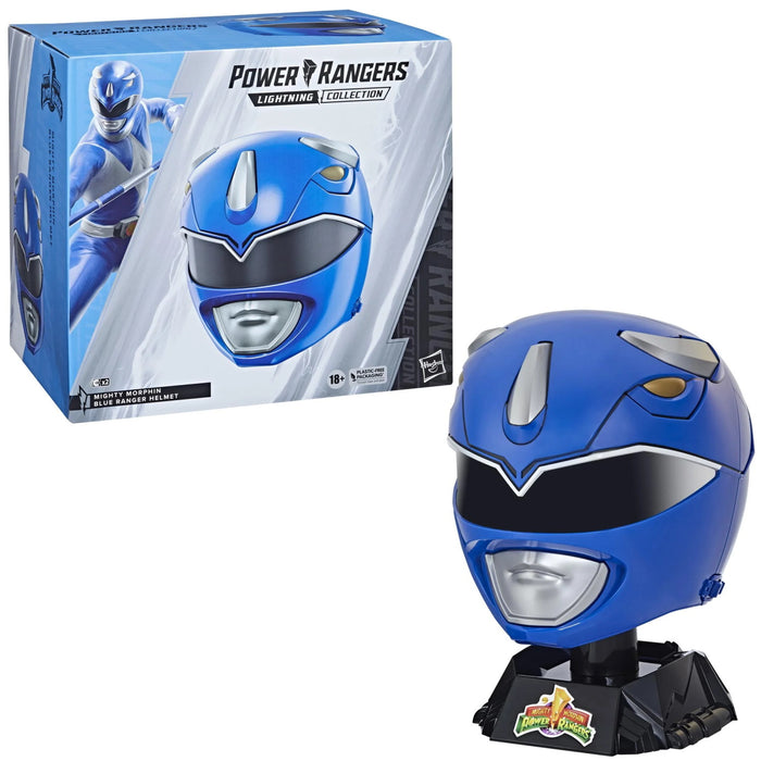 Power Rangers Lightning Collection Mighty Morphin Blue Ranger Premium Collector Helmet Full-Scale for Display, Roleplay, Cosplay [Toys, Ages 18+]
