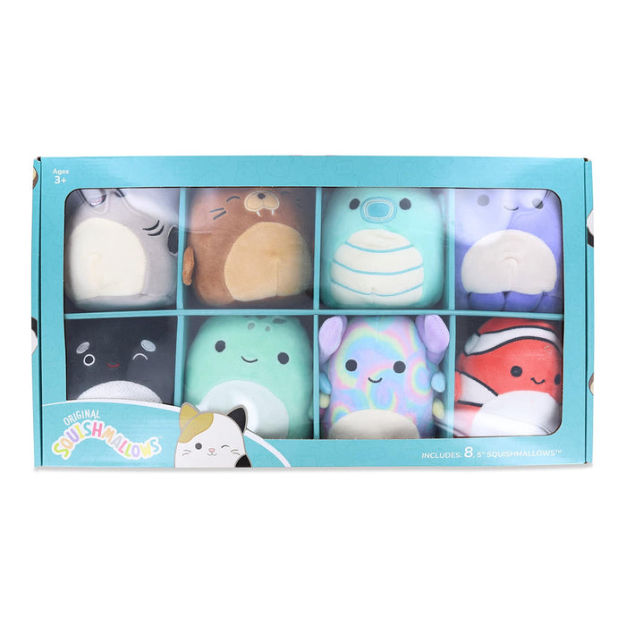 Squishmallows: 8-Pack Sea Animals 5 Inch Mini Plush Collection [Toys, Ages 4+]