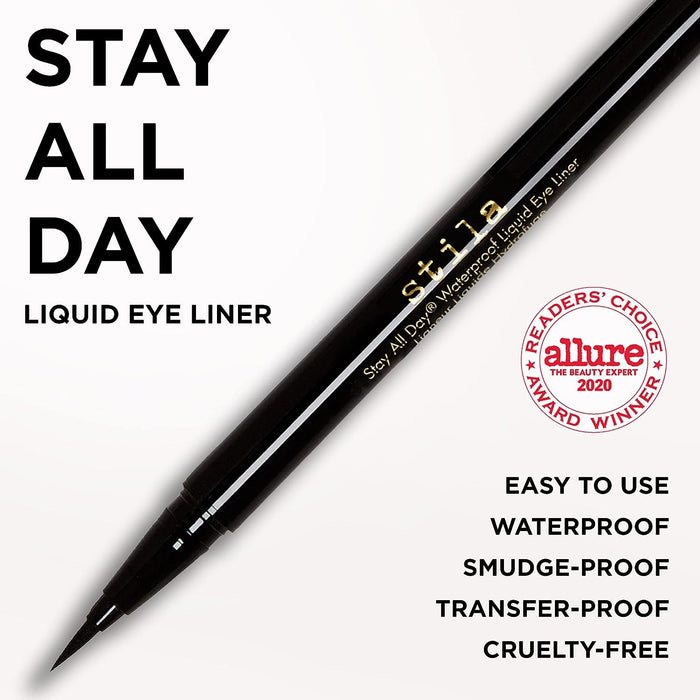 Stila Stay All Day Waterproof Liquid Eye Liner - Midnight 0.5 ml / 0.016 Oz [Beauty]