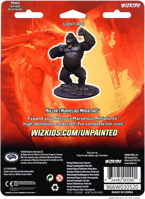 WizKids Dungeons & Dragons: Nolzur’s Marvelous Unpainted Miniatures - Giant Ape [Board Game Accessory]