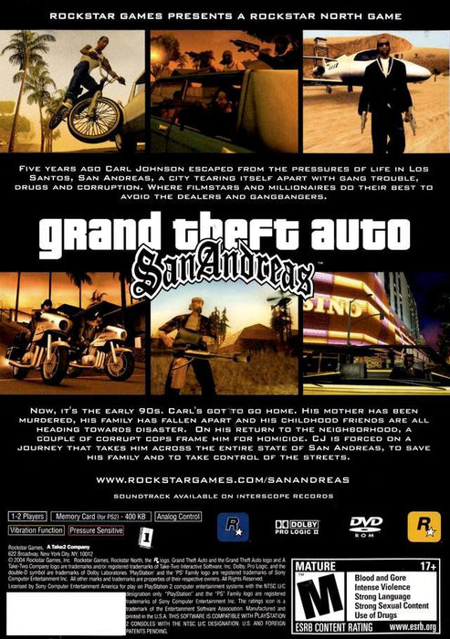 GTA - Grand Theft Auto - San Andreas - PS2