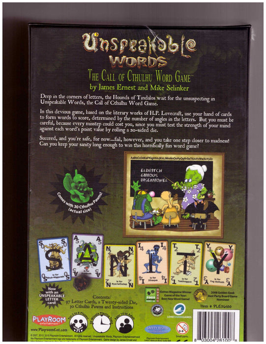 Unspeakable Words: The Call of Cthulhu Word Game [Card Game, 2-6 Players]