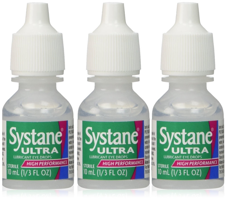 Alcon Systane Ultra Lubricant Eye Drops - High Performance - 3 x 10 mL [Healthcare]