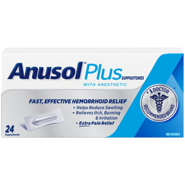 Anusol Plus Hemorrhoidal Suppositories - 24 Count [Healthcare]