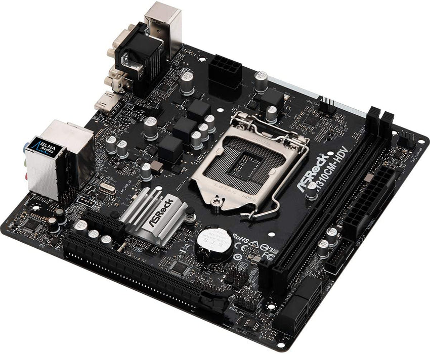 ASRock H310CM-HDV LGA1151/ Intel H310/ DDR4/ SATA3 & USB3.1/ A&GbE / MicroATX Motherboard [Computer Hardware]