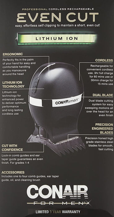 Conair for Men - Cordless Even Cut Dual Blade Clipper [Electronics]