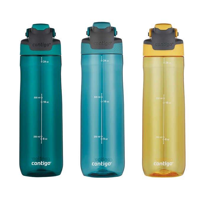 Contigo AutoSeal Tritan Water Bottles - 3 Pack - Green, Blue, Yellow [House & Home]