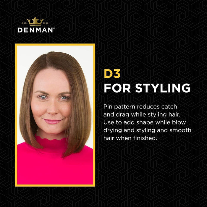 Denman D3 Original Styler 7 Row Nylon Bristles Hair Brush - Black/Red [Personal Care]