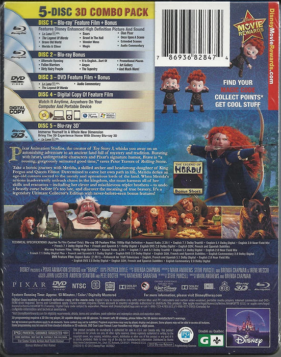 Disney Pixar's Brave - Limited Edition SteelBook [3D + 2D Blu-ray + DVD + Digital]