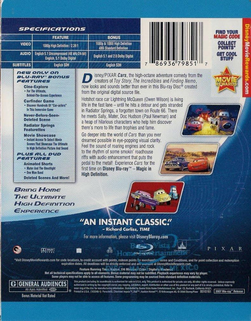 DVD & Blu-Ray Cars - Film, Série, Docu