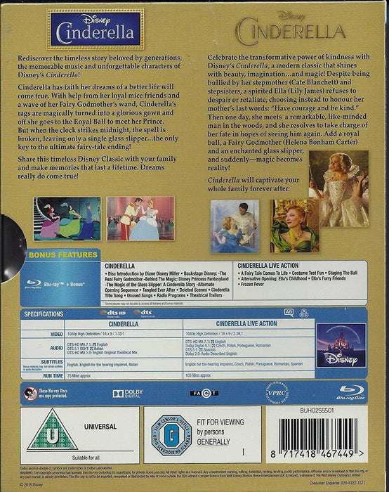 Disney's Cinderella & Cinderella - Live Action [Blu-Ray 2-Movie Collection]