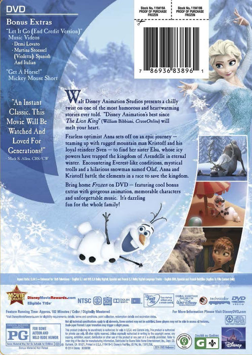 Other & unclassified - DVD Frozen, la reine des neiges