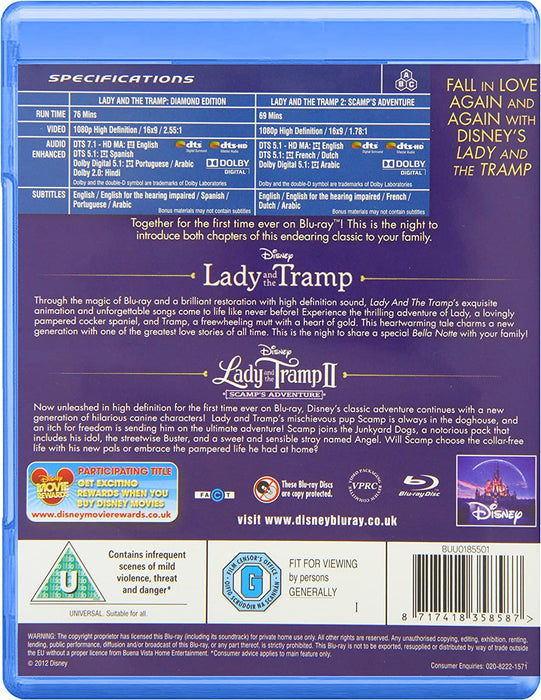 Disney's Lady and the Tramp / Lady and the Tramp II: Scamp's Adventure [Blu-Ray Box Set]