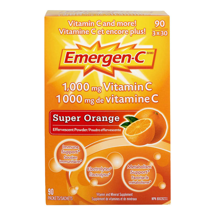Emergen-C Vitamin C 1000mg Powder Supplement - Super Orange - 90 Packets [Healthcare]