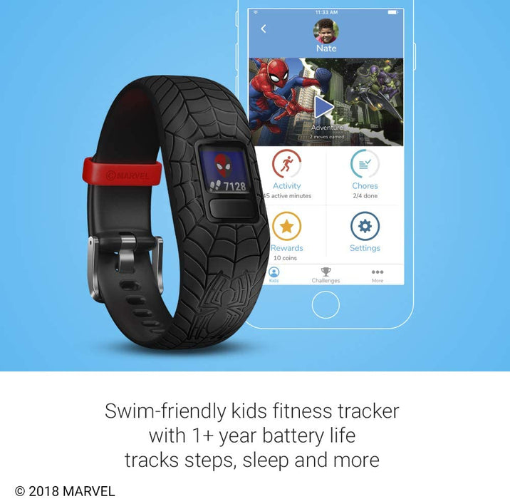 Garmin Vívofit Jr 2 Kids Fitness/Activity Tracker - Marvel's Spider-Man - Black [Electronics]