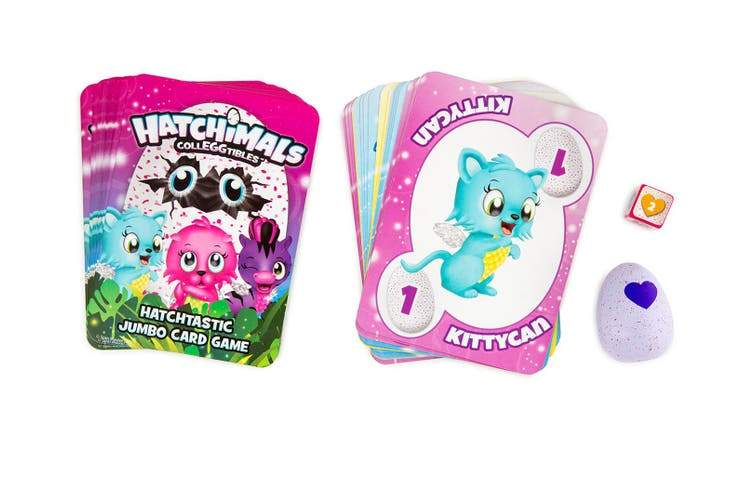 Hatchimals CollEGGtibles - Hatchtastic Jumbo Card Game with Exclusive Figure [Card Game, 2-4 Players, Ages 5+]