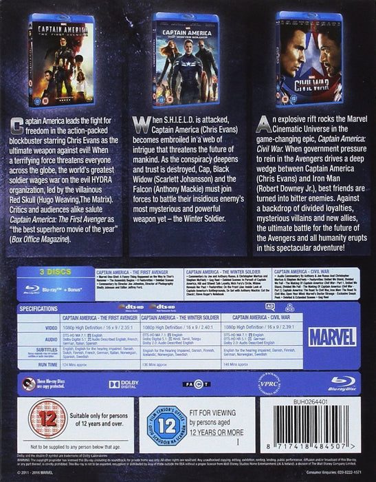 Iron Man: 3 Movie Collection + Captain America: 3 Movie Collection Bundle [Blu-Ray Box Set]