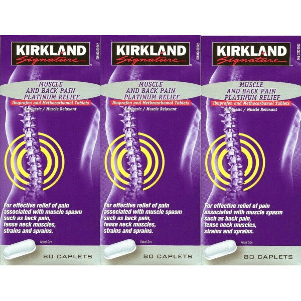 Kirkland Signature Muscle and Back Pain Platinum Relief - 3 Pack - 240 Caplets [Healthcare]