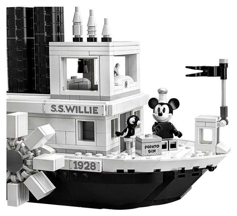 LEGO Ideas Disney Mickey Mouse: Steamboat Willie - 751 Piece Building Kit [LEGO, #21317, Ages 10+]