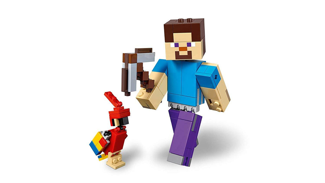 LEGO Minecraft: Steve BigFig with Parrot - 159 Piece Building Kit [LEGO, #21148]