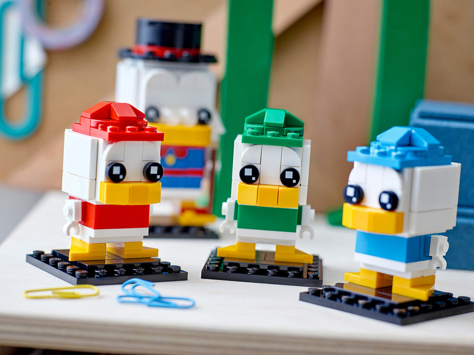 LEGO BrickHeadz: Disney Ducktales - Scrooge McDuck, Huey, Dewey & Louie - 340 Piece Building Kit [LEGO, #40477, Ages 10+]