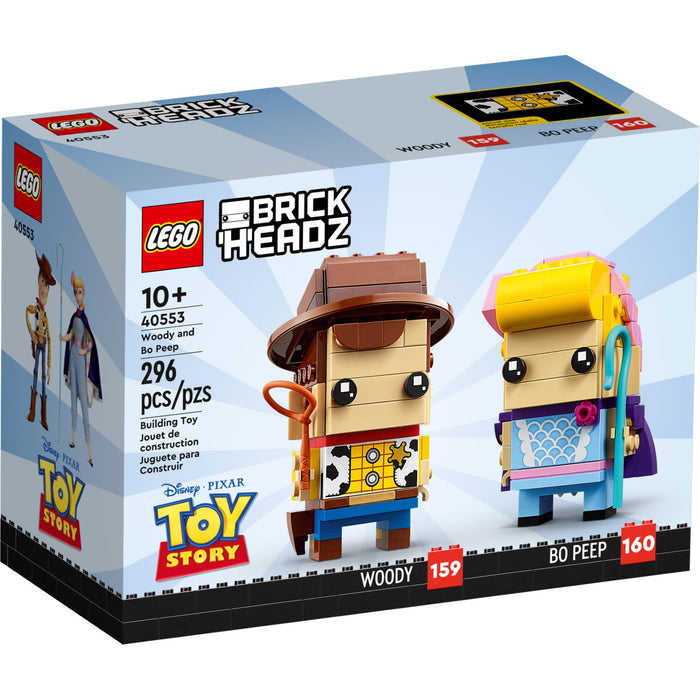 LEGO BrickHeadz: Disney Pixar’s Toy Story - Woody and Bo Peep - 296 Piece Building Kit [LEGO, #40553, Ages 10+]
