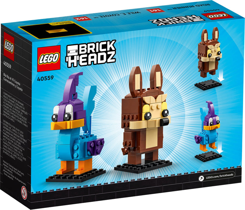 LEGO BrickHeadz: Road Runner & Wile E. Coyote - 205 Piece Building Kit [LEGO, #40559, Ages 10+]