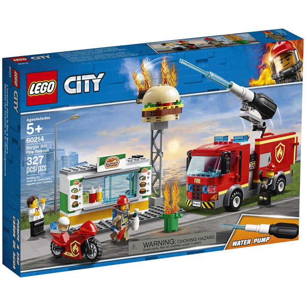 LEGO City: Burger Bar Fire Rescue - 327 Piece Building Set [LEGO, #60214, Ages 5+]