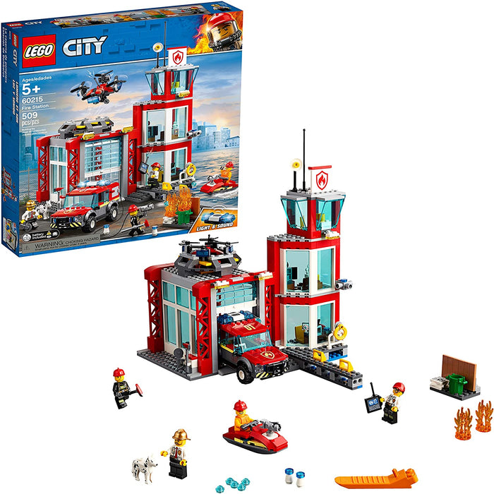 LEGO City: Fire Station - 509 Piece Building Kit [LEGO, #60215, Ages 5+]