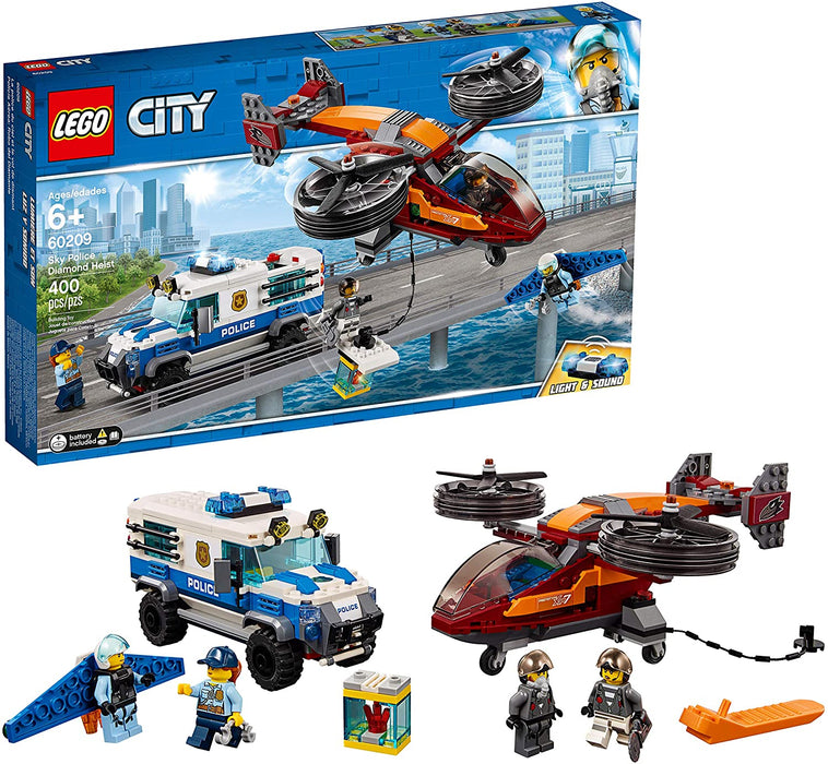 LEGO City: Sky Police Diamond Heist - 400 Piece Building Kit [LEGO, #60209, Ages 6+]