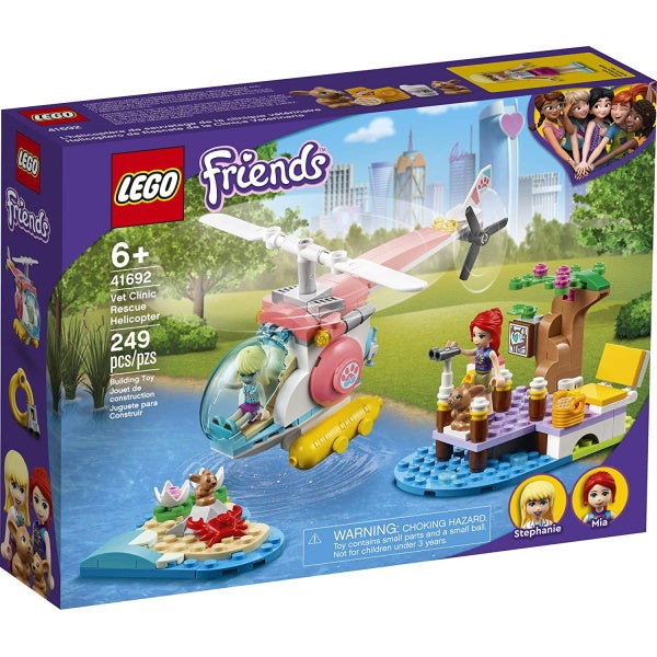 LEGO Friends: Vet Clinic Rescue Helicopter - 249 Piece Building Kit [LEGO, #41692, Ages 6+]