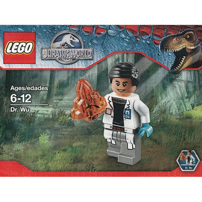 Lego Jurassic World: Dr. Wu Minifigure - 5 Piece Building Kit [LEGO, Ages 6-12]