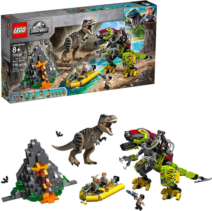 LEGO Jurassic World: T. Rex vs Dino-Mech Battle - 716 Piece Building Kit [LEGO, #75938, Ages 8+]