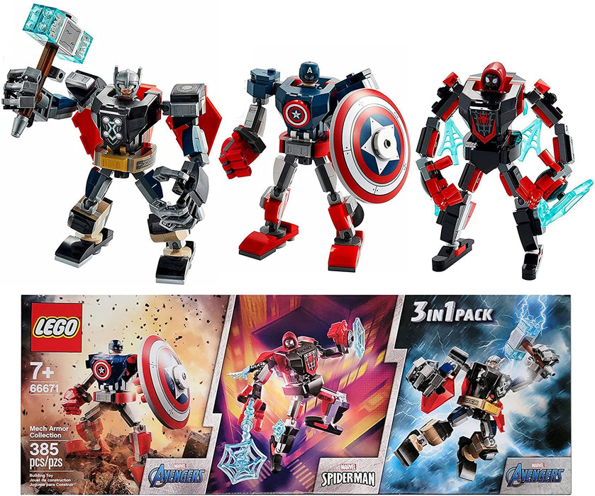 LEGO Marvel: Mech Armor Collection 3-in-1 Pack - 385 Piece Building Kit [LEGO, #66671]