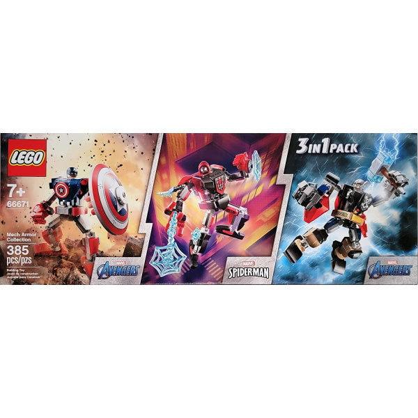 LEGO Marvel: Mech Armor Collection 3-in-1 Pack - 385 Piece Building Kit [LEGO, #66671, Ages 7+]