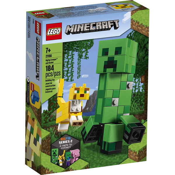 LEGO Minecraft: BigFig Creeper and Ocelot - 184 Piece Building Kit [LEGO, #21156, Ages 7+]